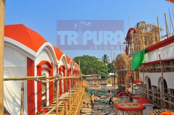Chatrabandhu club preparing pandal as 'Dakshineswar Kali Temple' at Rs. 35 lakhs budget 